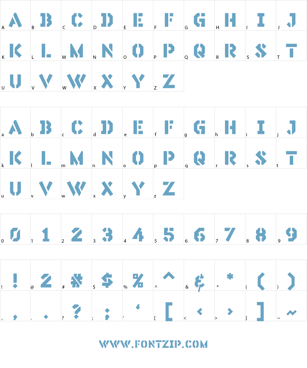 Silex Stencil Font Character